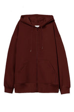 Oversized Fleece Boyfriend Hoodie Burgundy