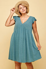 Plus Lainey Teal Sundress - Lilac&Lemon