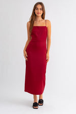 Spaghetti Strap Maxi Dress Red