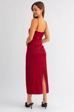 Spaghetti Strap Maxi Dress Red