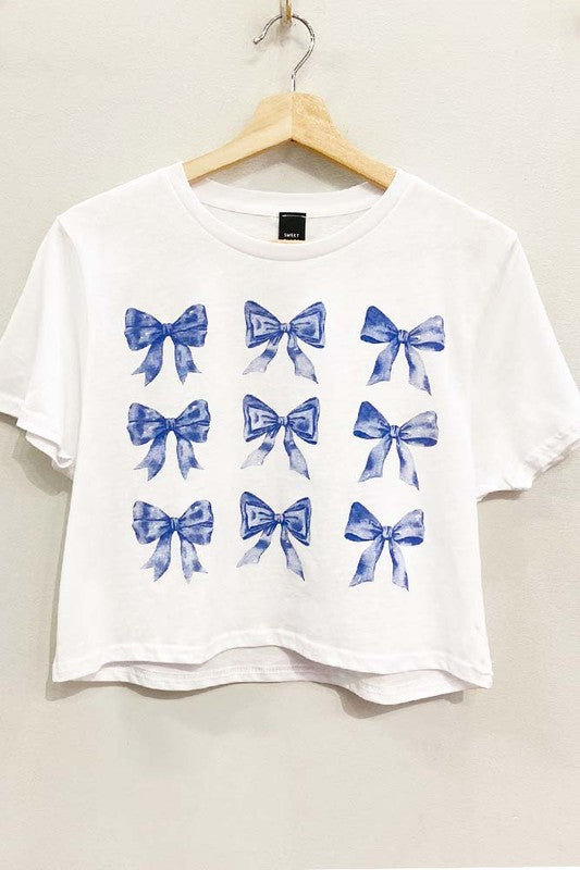 Bows Cropped Graphic Tee