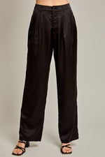 High Waisted Satin Pant Black