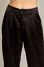 High Waisted Satin Pant Black