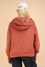 Oversized Half Zip Up Hoodie Top