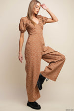 Plus Printed Jumpsuit Brick