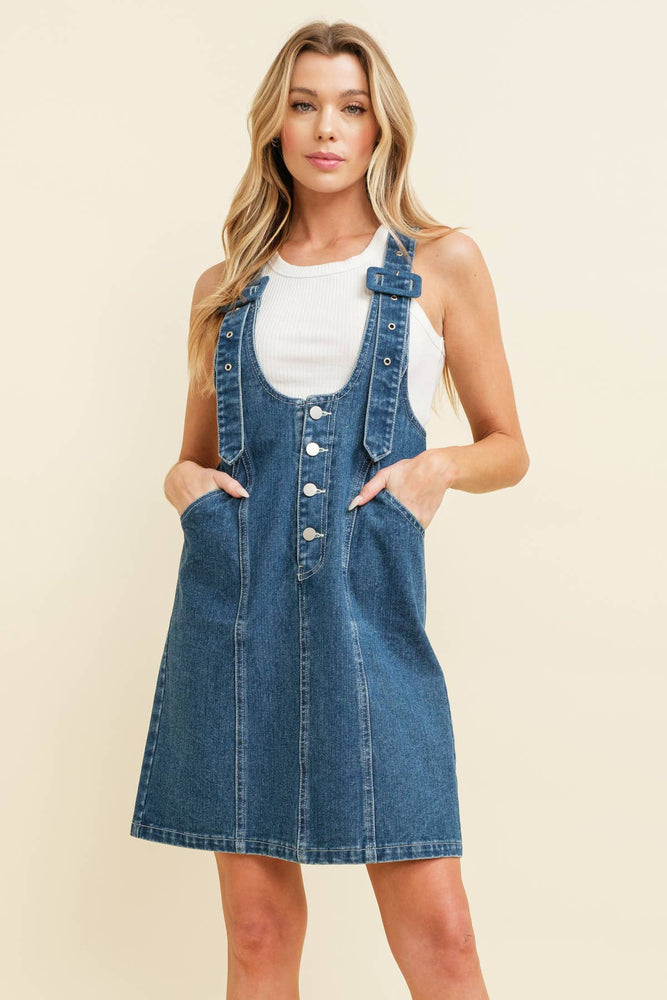 Denim Overall Mini Dress