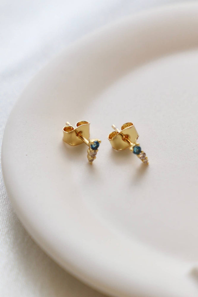 Aqua Trio Stack Stud