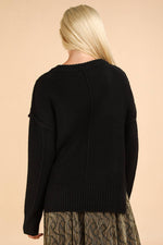 Oversized Chunky Sweater Top Black