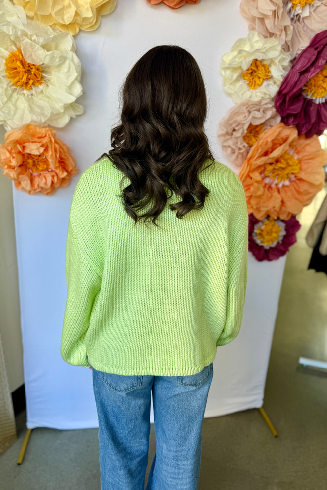 Boxy Open Cardigan Melon