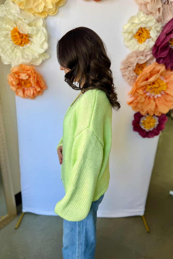 Boxy Open Cardigan Melon