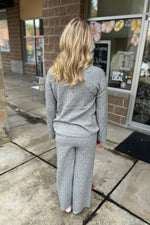 Cable Knit Sweater Pants Grey