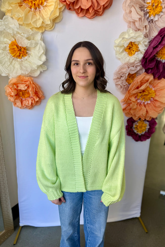 Boxy Open Cardigan Melon