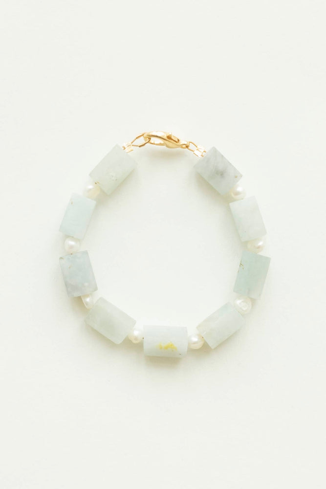 Aquamarine and Pearl Bracelet
