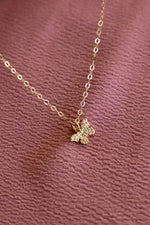 Miniature Cz Butterfly 16" Necklace