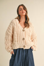 Chunky Knit Button Front Cardigan