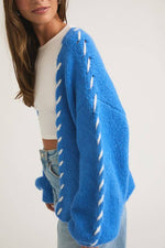 Stitch Detail Long Sleeve Sweater Cardigan