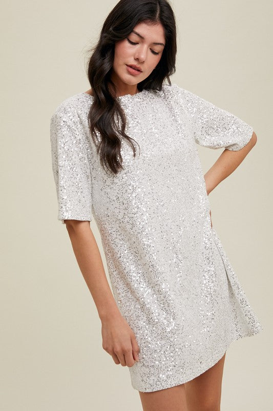 Open Back Sequin Mini Dress