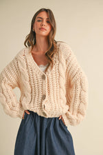 Chunky Knit Button Front Cardigan