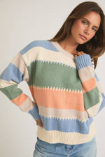 Stitch Detail Boxy Sweater Top