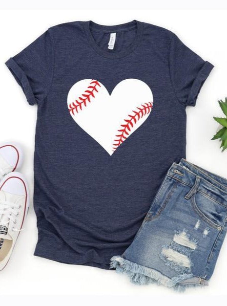 Baseball Heart Graphic Tee