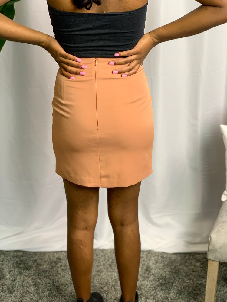 Tan Lace-up Skirt - Lilac&Lemon